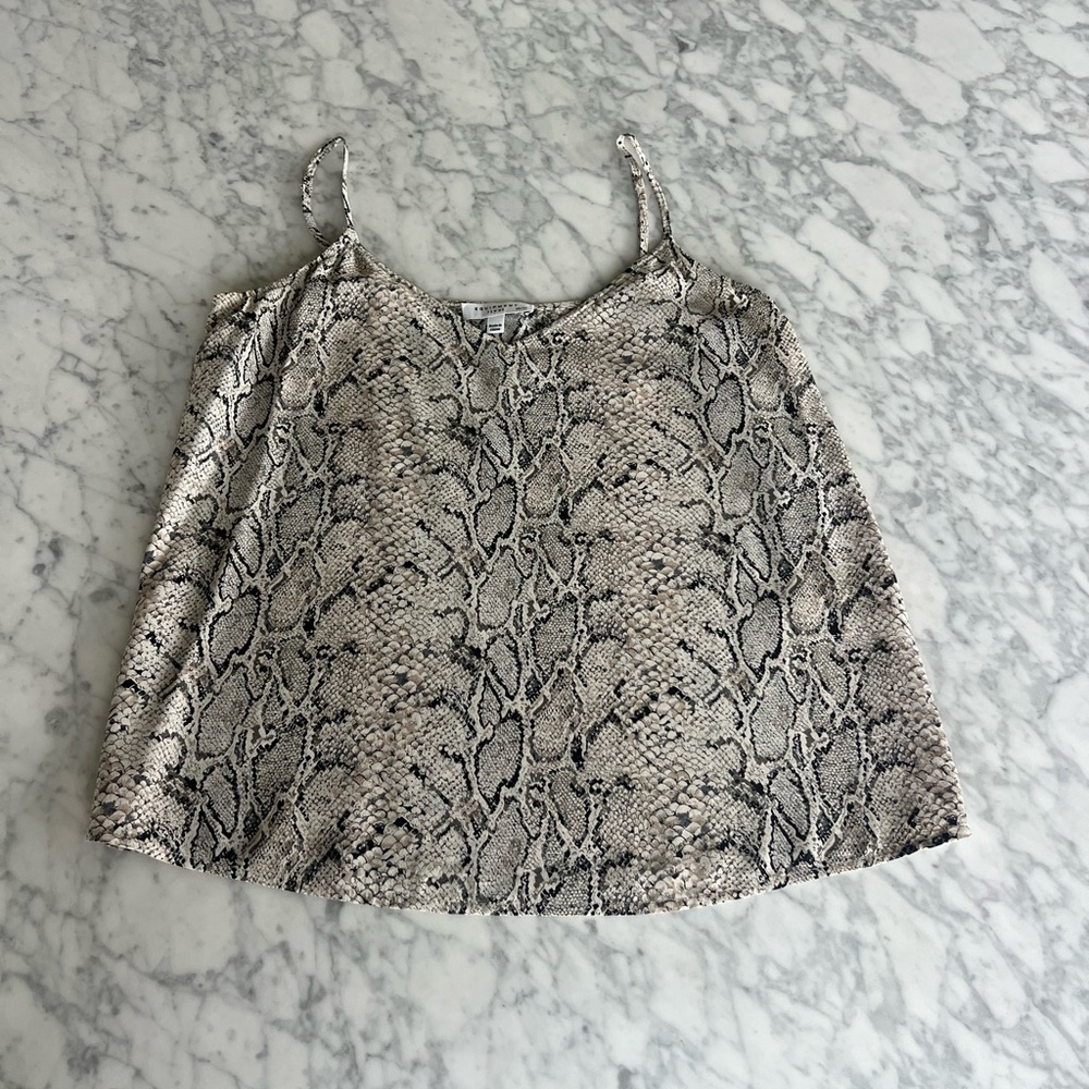 Equipment Black And White Snake/Python Print Slee… - image 1